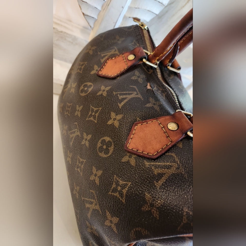Authentic Vintage Louis Vuitton Speedy 25 Brown Monogram Handbag - Picture 9 of 16